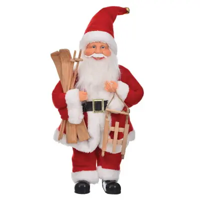 Vánoční dekorace Santa Claus se sáňkami a lyžemi 30 cm Značkový