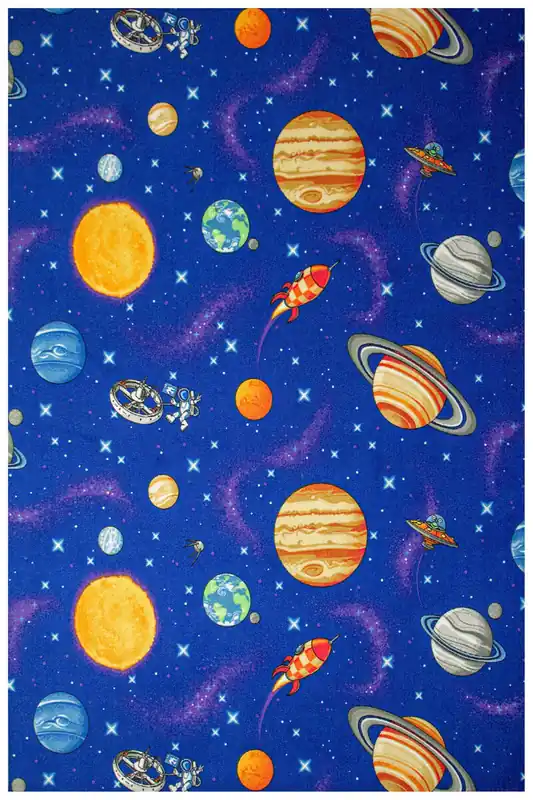 Přímo Od Výrobce Dětský koberec Galaxy planety, rakety