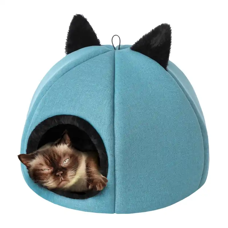 Budka pro kočku KITTY HEAD R2 modrá Expresní Doručení