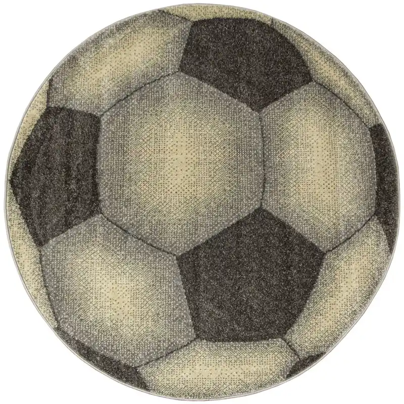 Novinka Koberec Lima G758A Football, grafitový / žlutý kruh