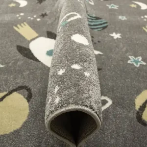 Pouze Dnes Metrážový koberec Lima C276A rakety / vesmír, šedý / krémový