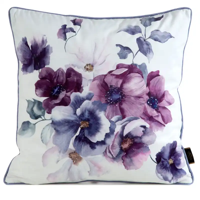 Must-Have Povlak na polštář VELVET 123 krémový / modrý