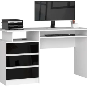 Akce Kancelářský stůl CLP 135 cm bílý / černý lesk