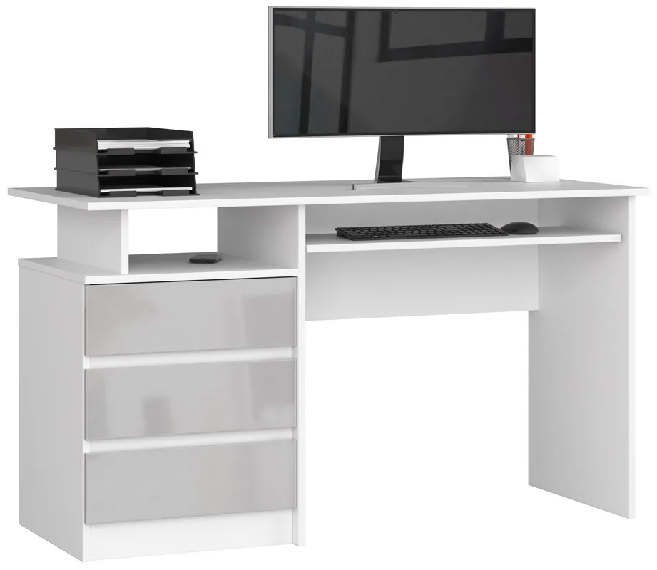 Speciální Cena Kancelářský stůl CLP 135 cm bílý / metalický lesk
