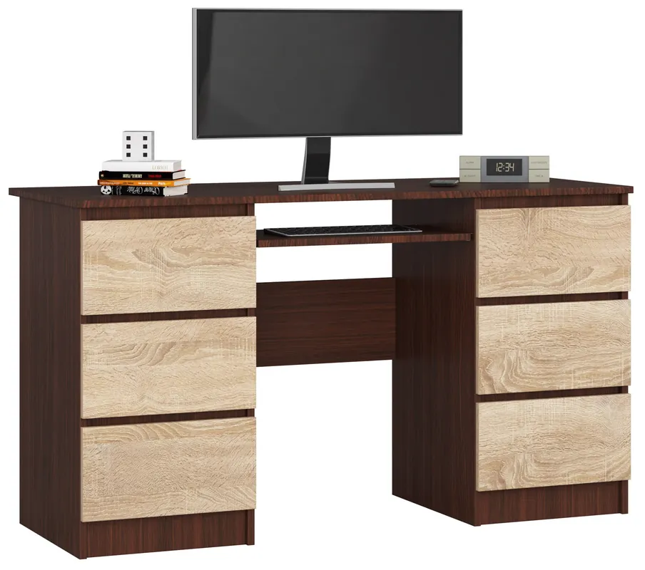 Nejlepší Volba Kancelářský stůl A-11 135 cm 6SZ, wenge/sonoma