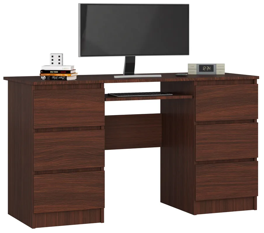 Zlevněný Kancelářský stůl A-11 135 cm 6SZ, wenge