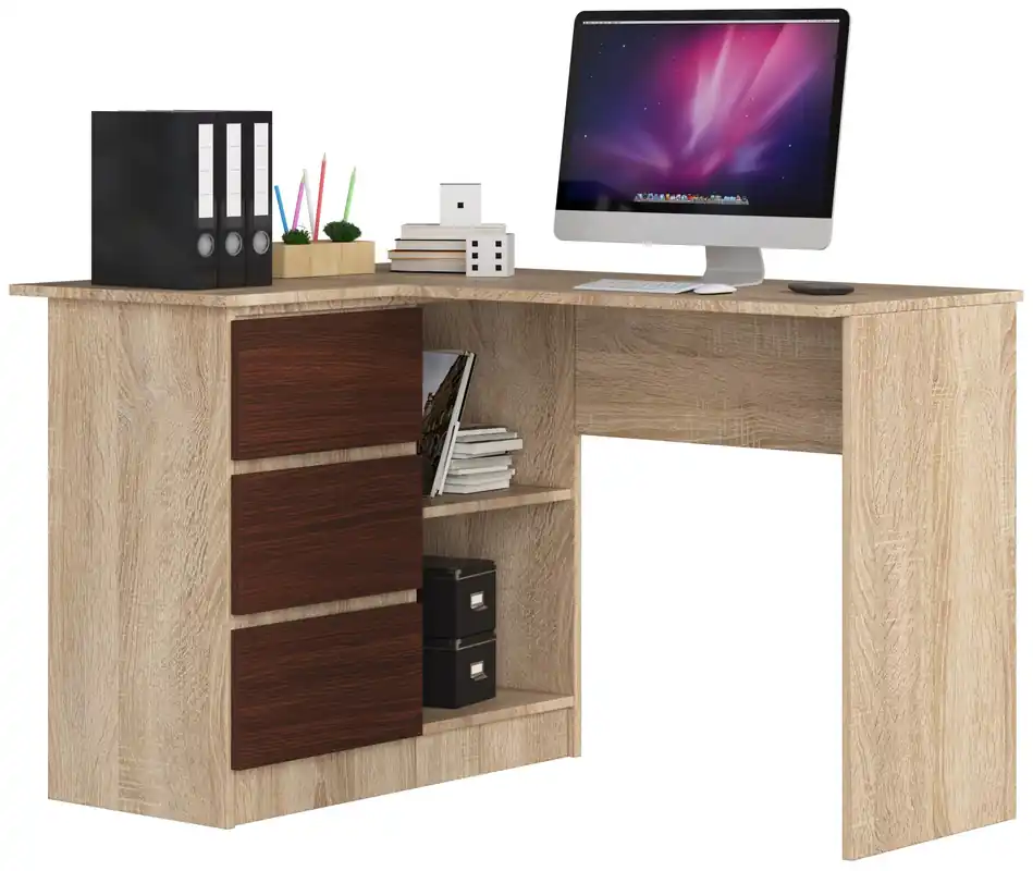 Rohový kancelářský stůl B16 CLP levý, sonoma/wenge Oblíbený