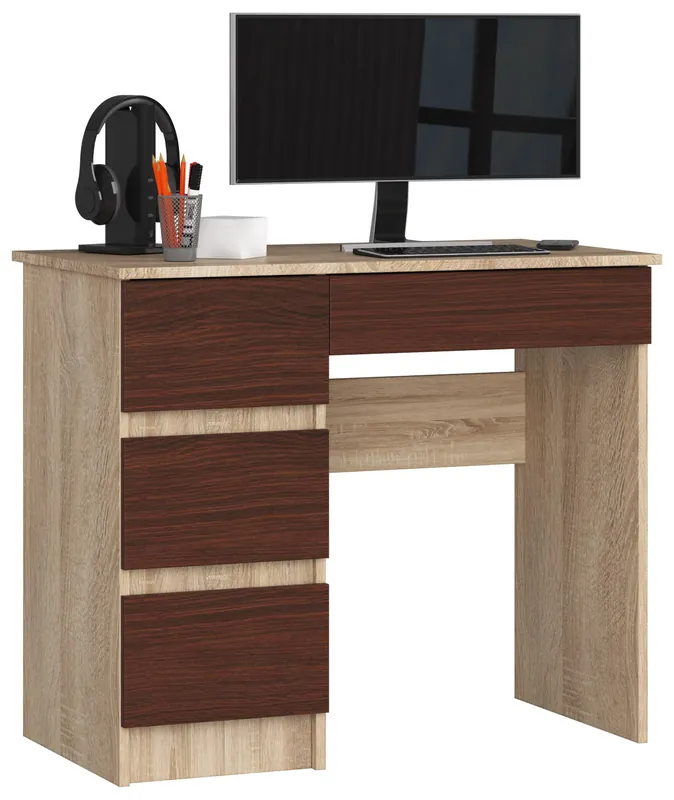 Nejlepší Volba Kancelářský stůl A-7 90 cm levostranný, sonoma/wenge
