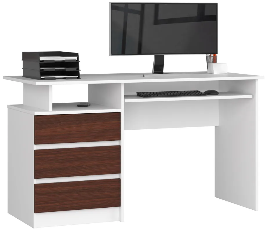 Kancelářský stůl CLP 135 cm bílý/wenge Speciální Cena
