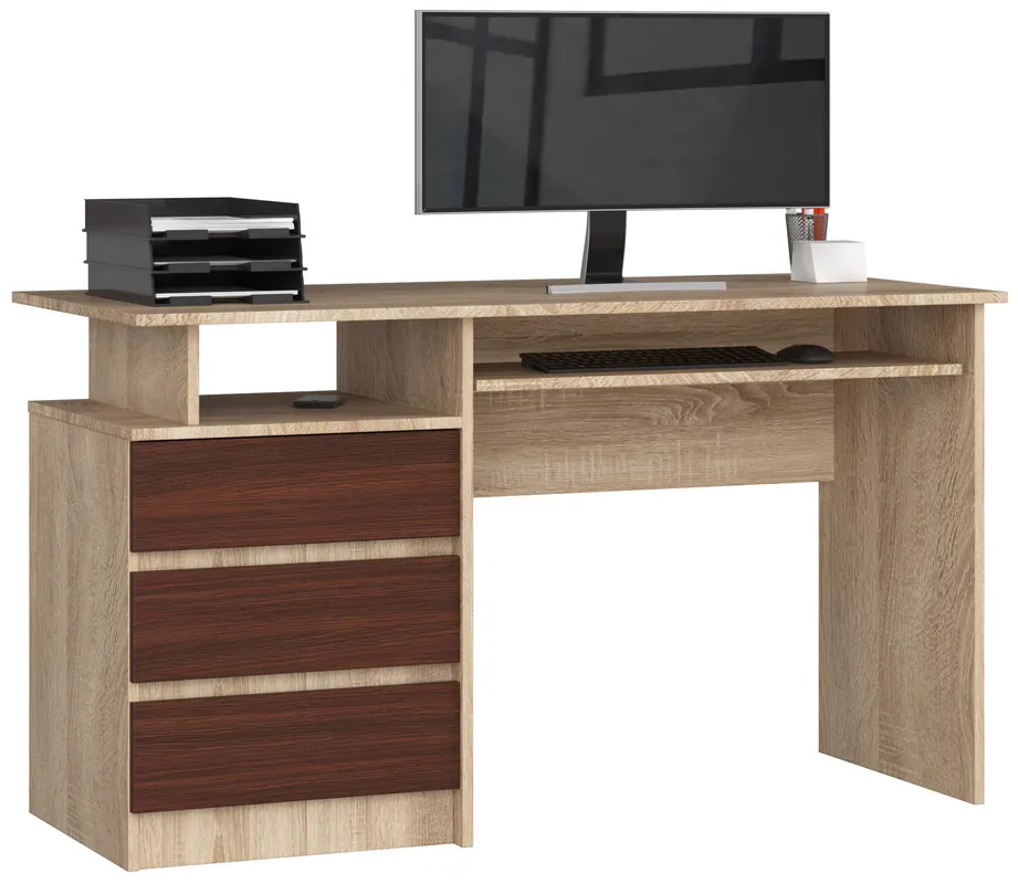 Nová Kolekce Kancelářský stůl CLP 135 cm sonoma/wenge