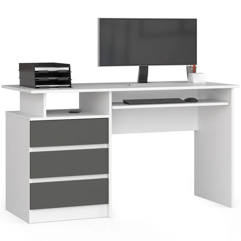 Kancelářský stůl CLP 135 cm bílý / šedý Zlevněný