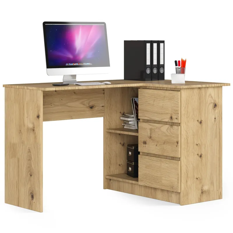 Cenově Výhodný Rohový kancelářský stůl B16 CLP pravý, dub artisan