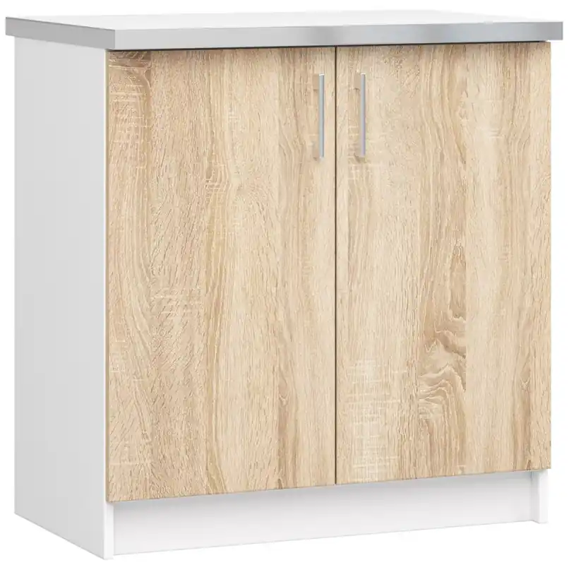 Spodní kuchyňská skříňka s deskou LIMA S80 bílá / dub sonoma Dokud Zásoby Vydrží