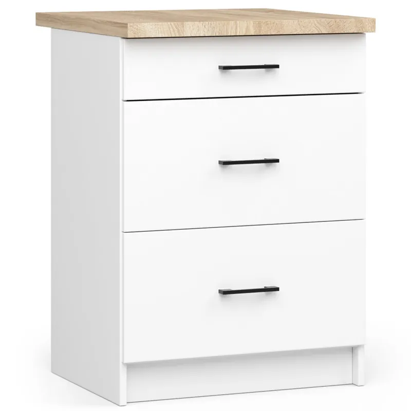 Spodní kuchyňská skříňka s deskou OLIWIA S60 3S bílá Bezpečná Platba