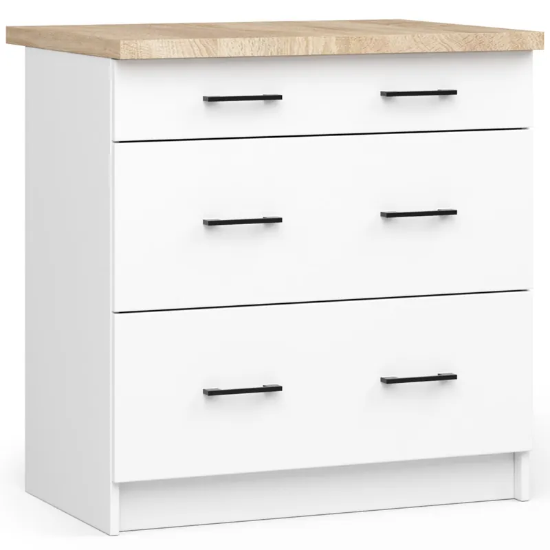 Spodní kuchyňská skříňka s deskou OLIWIA S80 3SZ bílá Bezpečná Platba