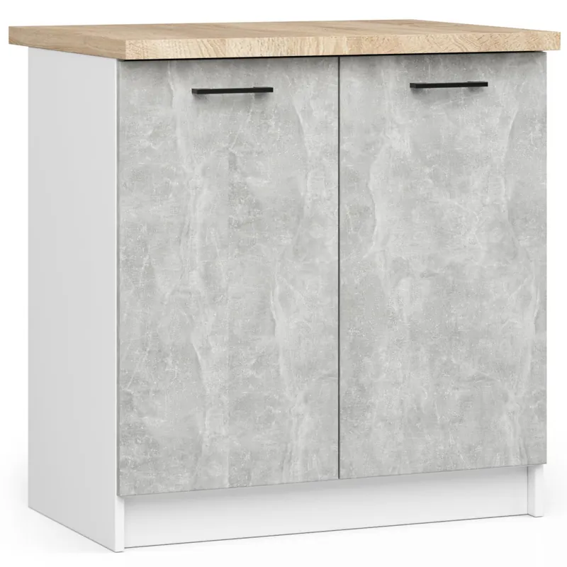 Top Prodej Spodní kuchyňská skříňka s deskou OLIWIA S80 bílá / beton