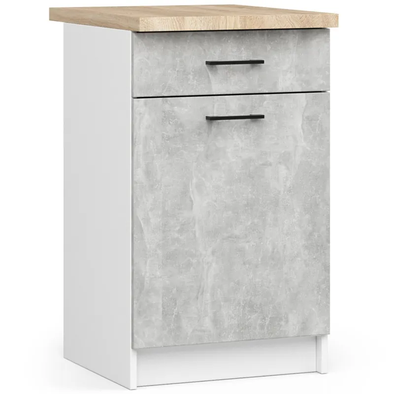 Oblíbený Spodní kuchyňská skříňka s deskou OLIWIA S50 SZ1 bílá / beton