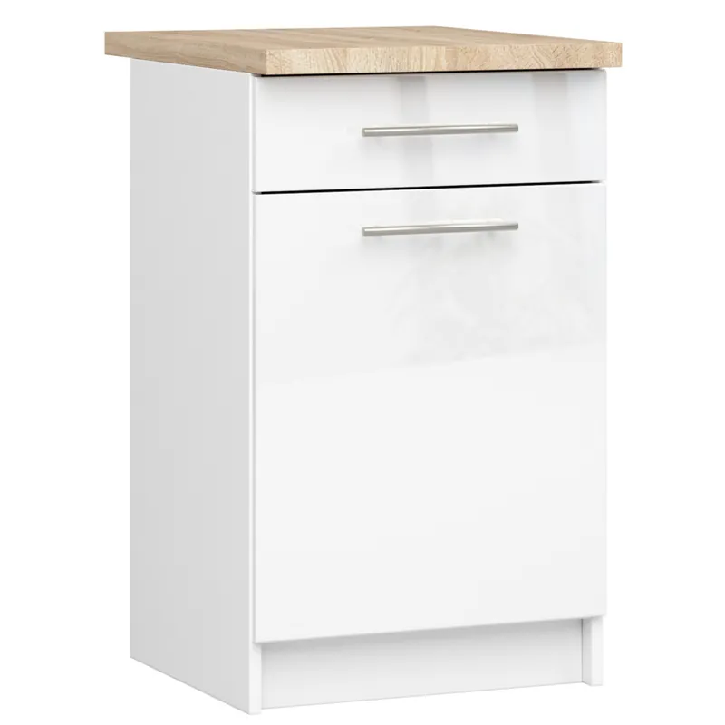 Ihned K Objednání Spodní kuchyňská skříňka s deskou OLIWIA S50 SZ1 bílá, lesk