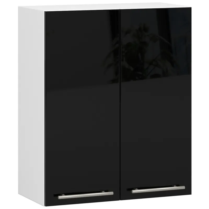 Must-Have Horní kuchyňská skříňka OLIWIA W 60 H720 bílá / černá, lesk