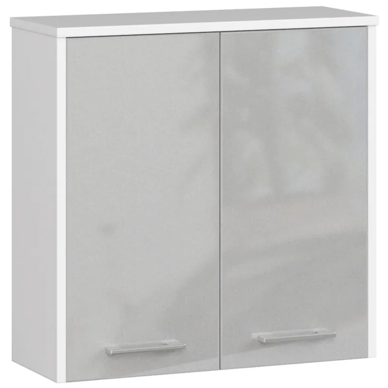 Koupelnová skříňka W 60 cm FIN 2D bílá/metalická, lesk Nová Kolekce