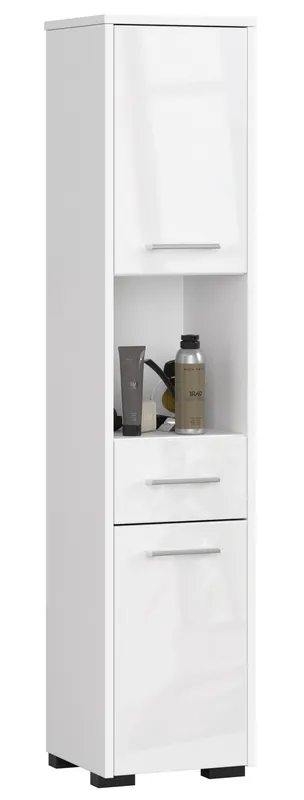 Koupelnová skříňka FIN 2D 1SZ 1W bílá, lesk Akce