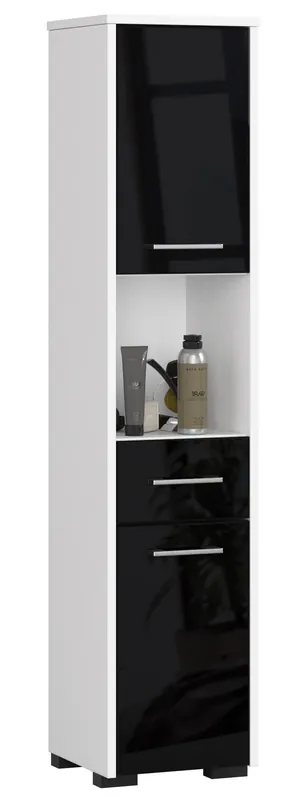 Nejprodávanější Koupelnová skříňka FIN 2D 1SZ 1W černá, lesk