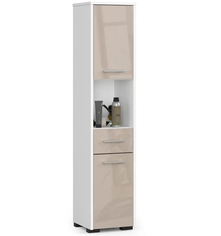 Výprodej Koupelnová skříňka FIN 2D 1SZ 1W cappuccino, lesk