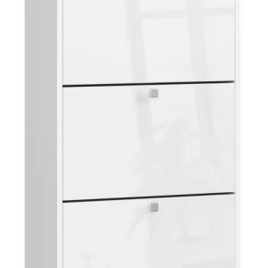 3 křídlový botník 60 cm, bílý lesk Aktuální