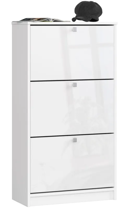 3 křídlový botník 60 cm, bílý lesk Aktuální