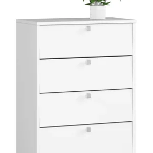 4 křídlový botník 60 cm, bílý Must-Have