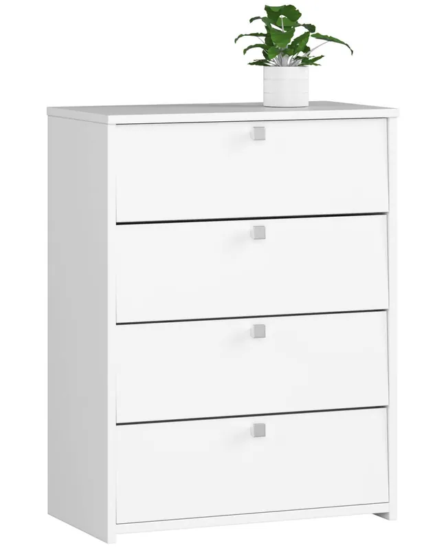4 křídlový botník 60 cm, bílý Must-Have
