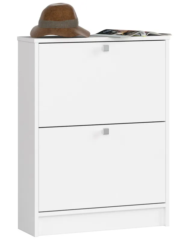 2 křídlový botník 60 cm, bílý Nejprodávanější