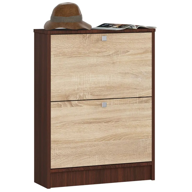 2 křídlový botník 60 cm, wenge/dub sonoma Výhodná Nabídka