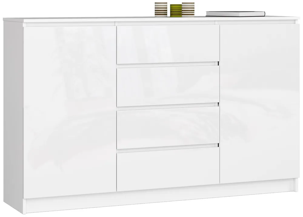 Oblíbený Komoda K160 2D 4SZ CLP bílá, lesk