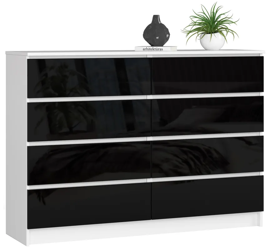 Nejprodávanější Komoda K140 8SZ CLP černá, lesk