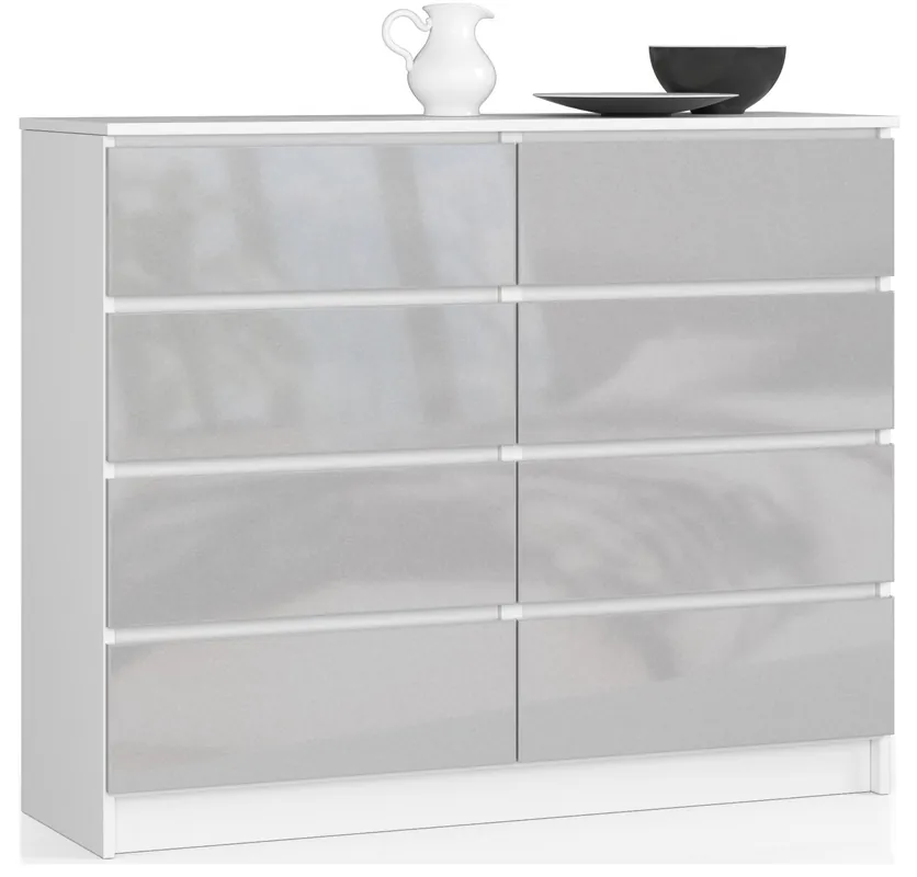 Komoda K120 8SZ CLP metalická, lesk Must-Have