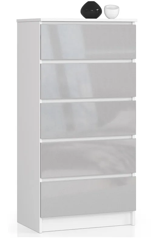 Komoda K60 5SZ CLP metalická, lesk Nejlepší Volba
