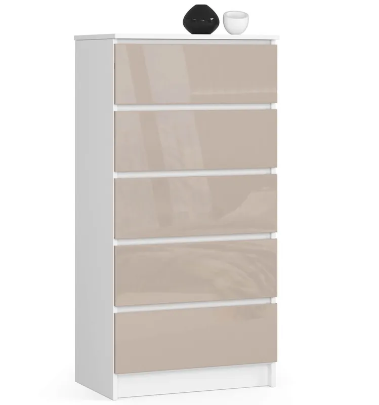 Komoda K60 5SZ CLP cappuccino, lesk Jen Po Omezenou Doba