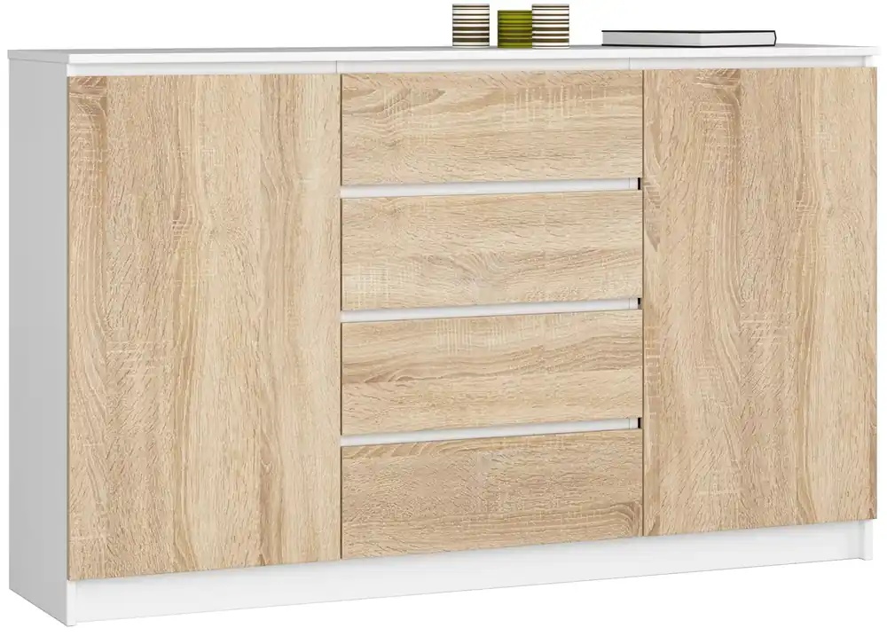 Ověřený Komoda K160 2D 4SZ CLP biela / sonoma