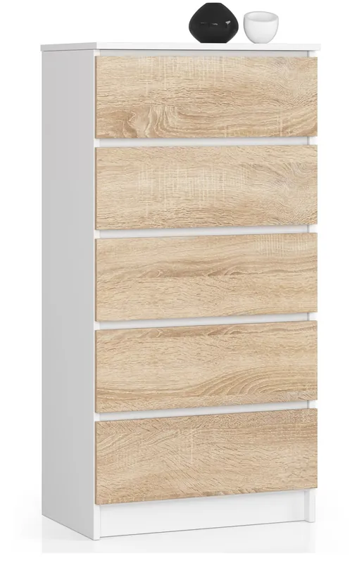 Koupit Online Komoda K60 5SZ CLP bílá/sonoma