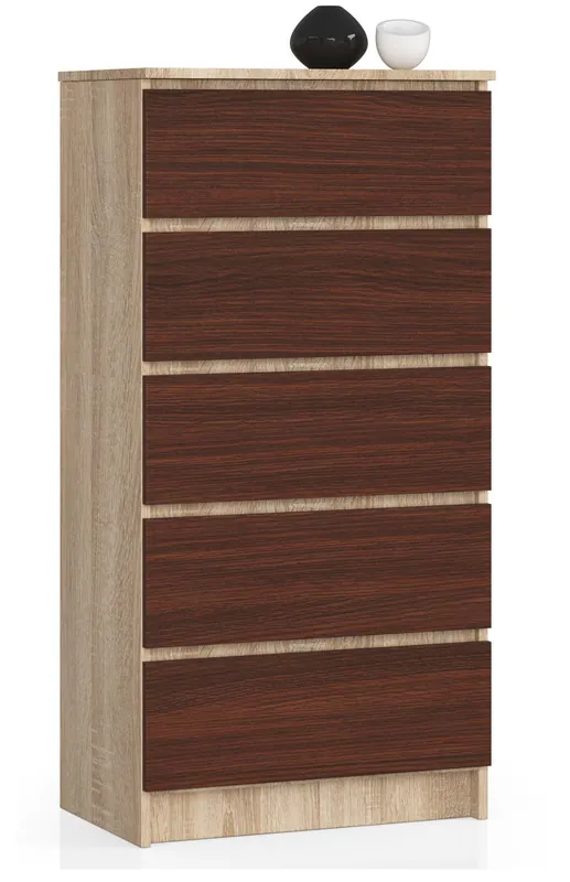 Komoda K60 5SZ CLP sonoma / wenge Vrácení Zdarma