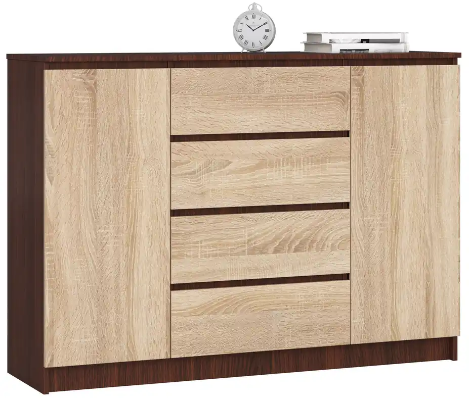 Vysoce Kvalitní Komoda K140 2D 4SZ CLP wenge / sonoma