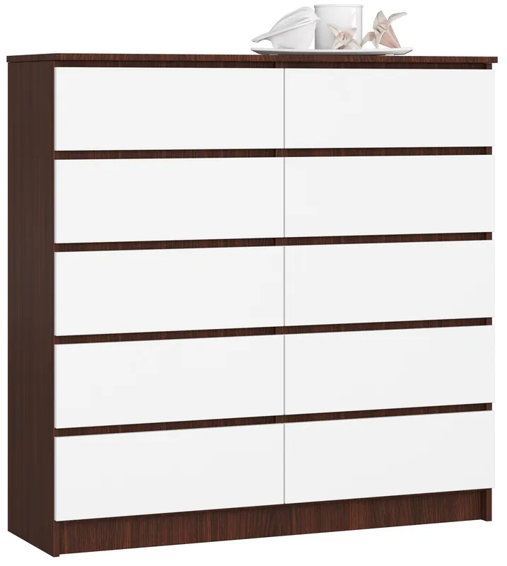 Komoda K120 10SZ CLP wenge/bílá Must-Have