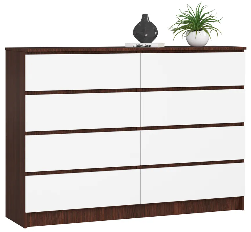 Top Prodej Komoda K140 8SZ CLP wenge/bílá