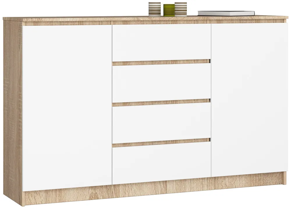 Komoda K160 2D 4SZ CLP dub sonoma/bílá Must-Have