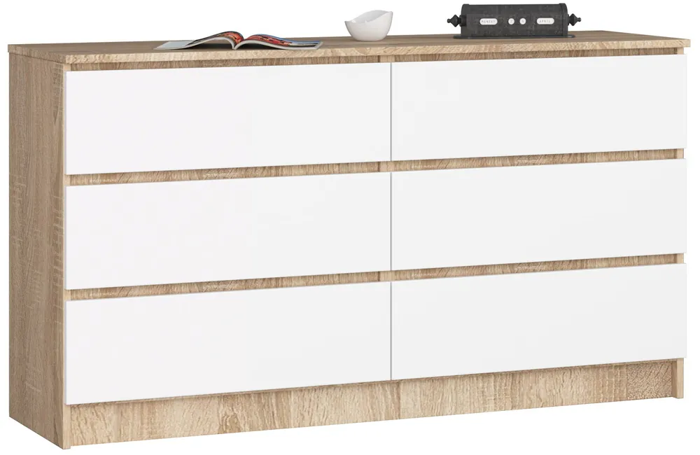 Cenově Výhodný Komoda K140 6SZ CLP sonoma/bílá
