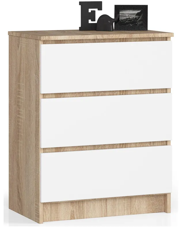 Komoda K60 3SZ CLP sonoma/bílá Jen Po Omezenou Doba