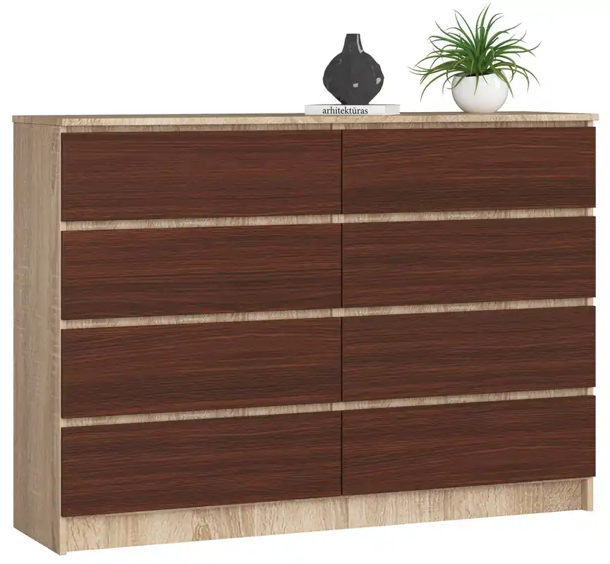 Komoda K140 8SZ CLP sonoma / wenge Ihned K Objednání