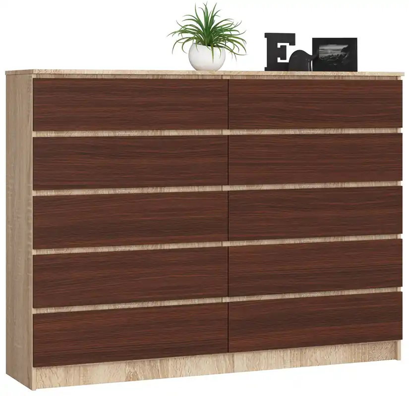 KOMODA K160 10SZ CLP DĄB SONOMA / WENGE Autentický