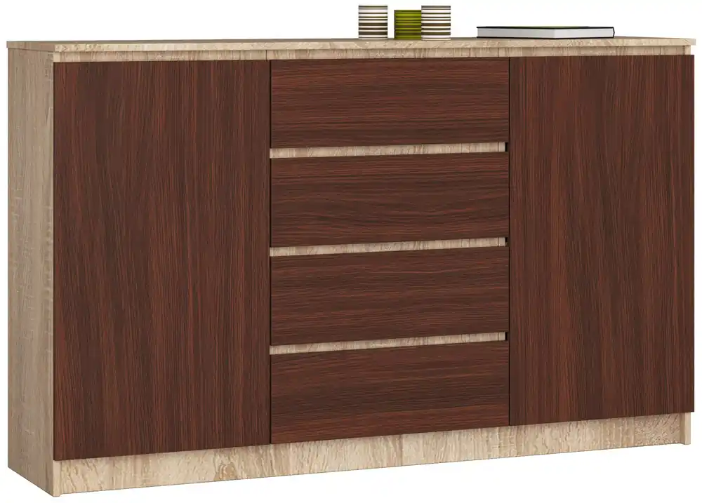 Komoda K160 2D 4SZ CLP dub sonoma / wenge Vysoce Kvalitní